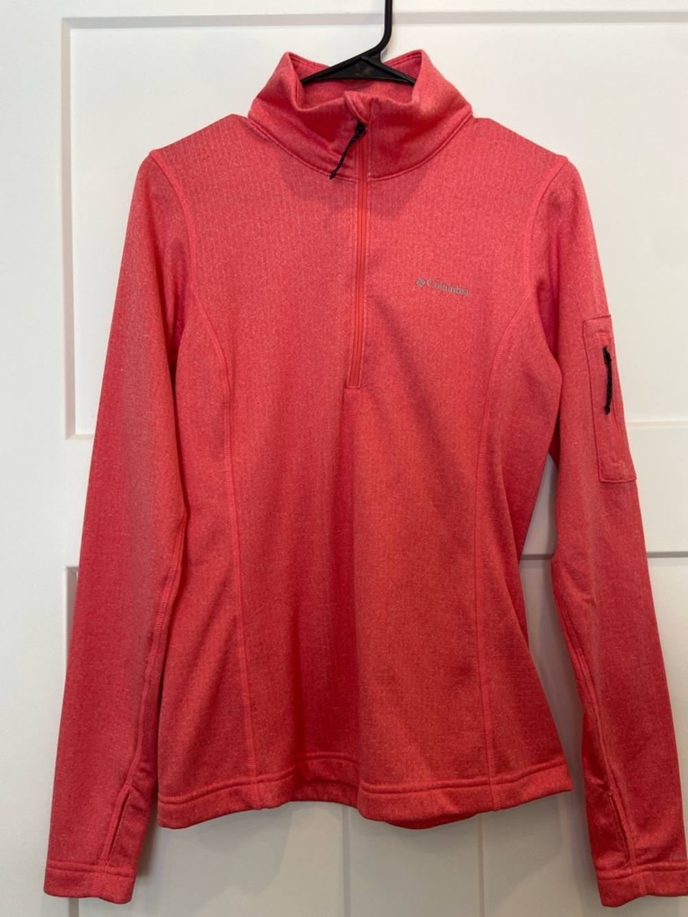 XS Columbia Coral-Pink 1/4 Zip Performance Fleece baselayer